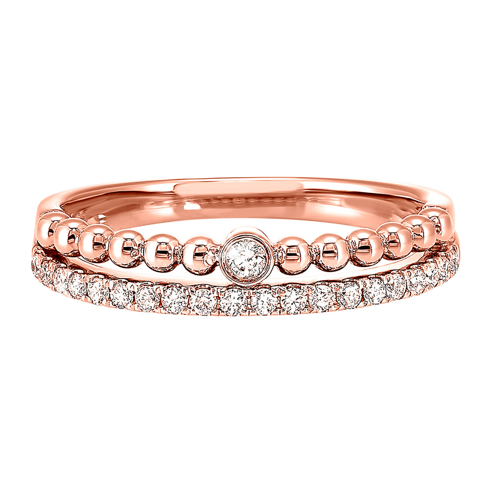 14Kt Rose Gold Diamond 1/5Ctw Ring