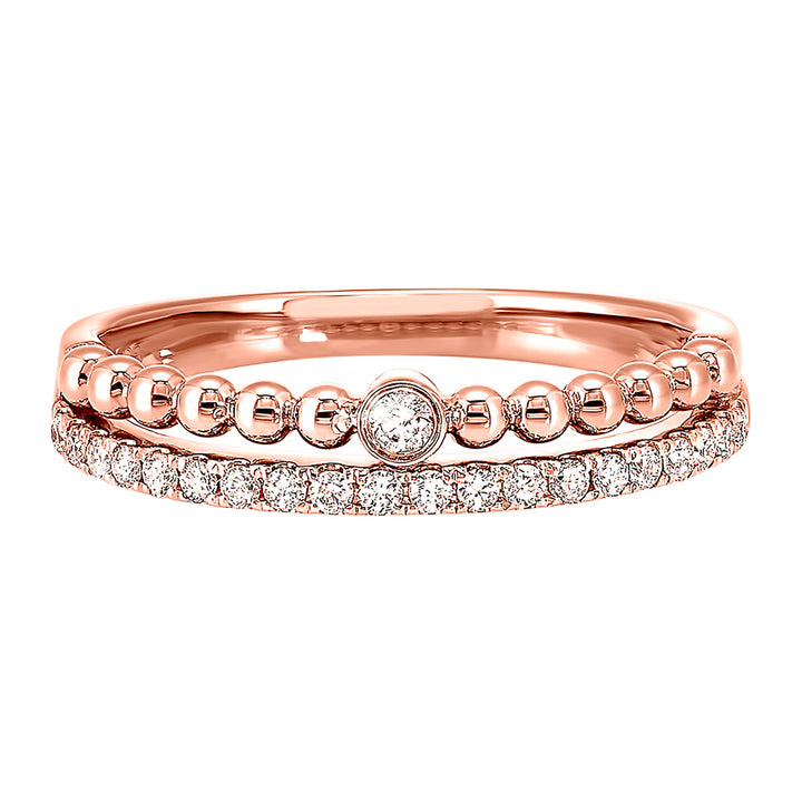 14Kt Rose Gold Diamond 1/5Ctw Ring
