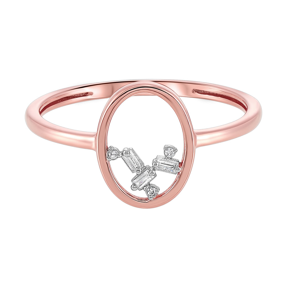 14Kt Rose Gold Diamond 1/50Ctw Ring