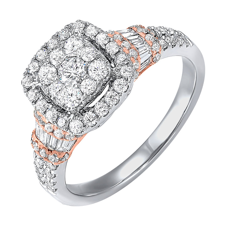 14Kt White Rose Gold Diamond 2Ctw Ring