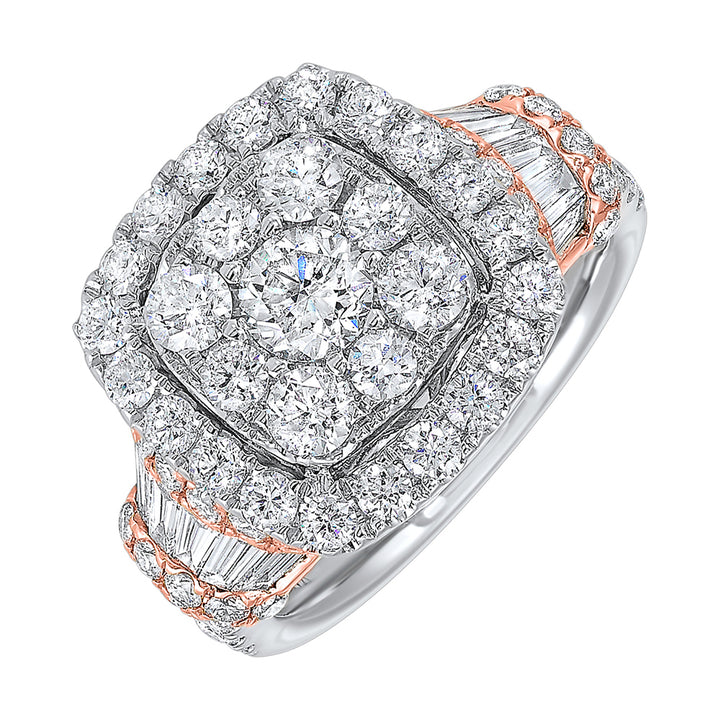 14Kt White Rose Gold Diamond 3Ctw Ring