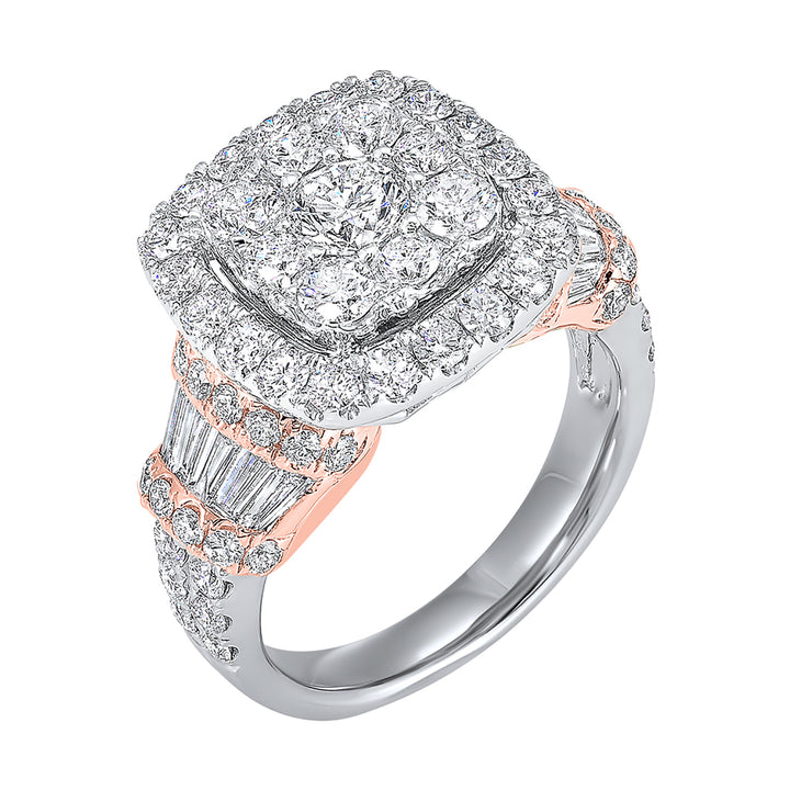 14Kt White Rose Gold Diamond 3Ctw Ring