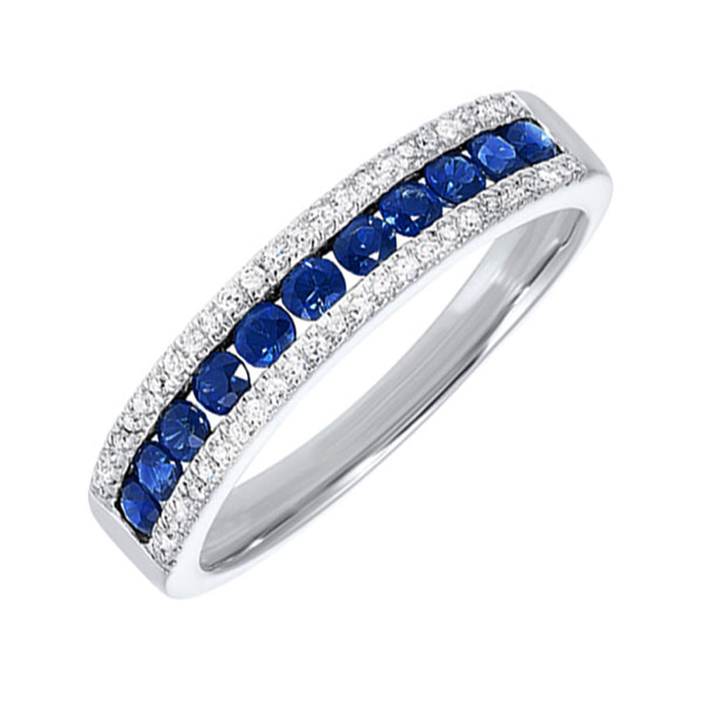 14Kt White Gold Diamond 1/8Ctw & Tanzanite 1/2Ctw Ring