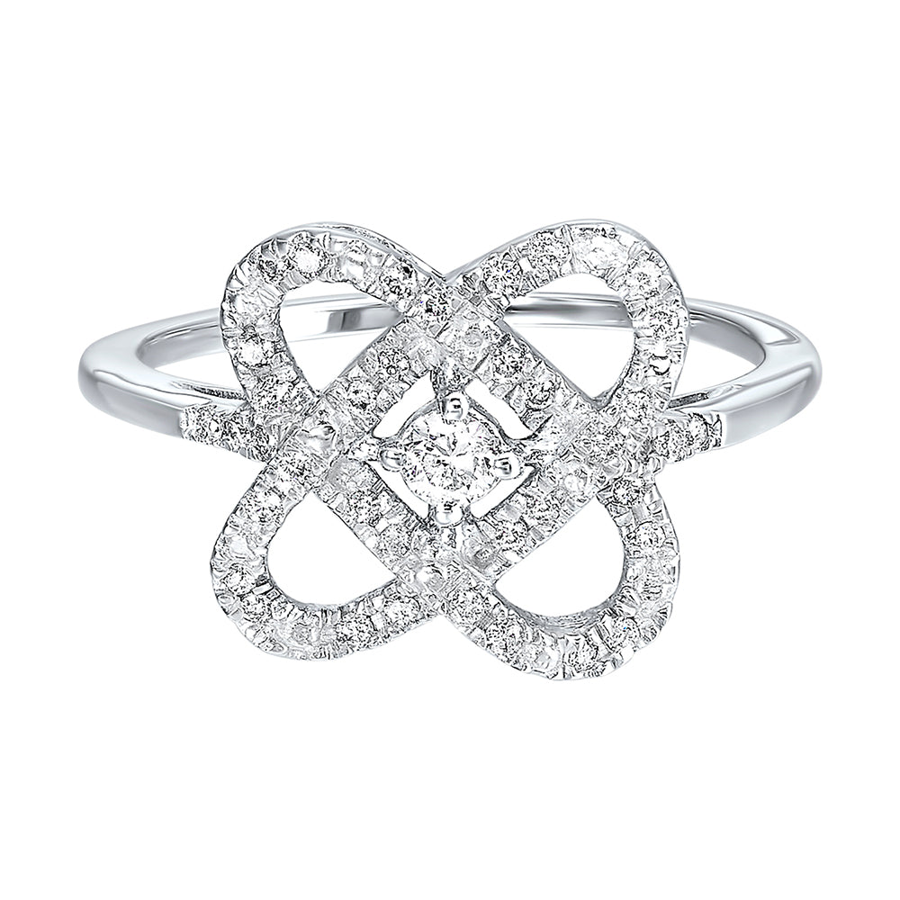 14Kt White Gold Diamond 1/4Ctw Ring
