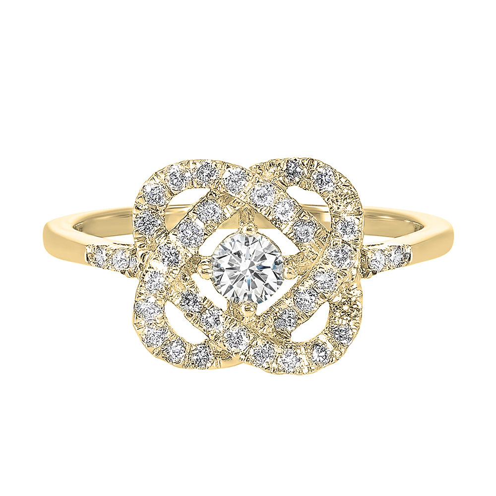 14Kt Yellow Gold Diamond 1Ctw Ring