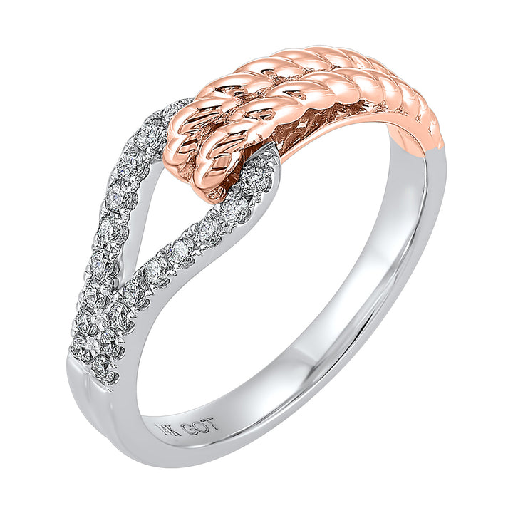 14Kt White Rose Gold Diamond 1/6Ctw Ring