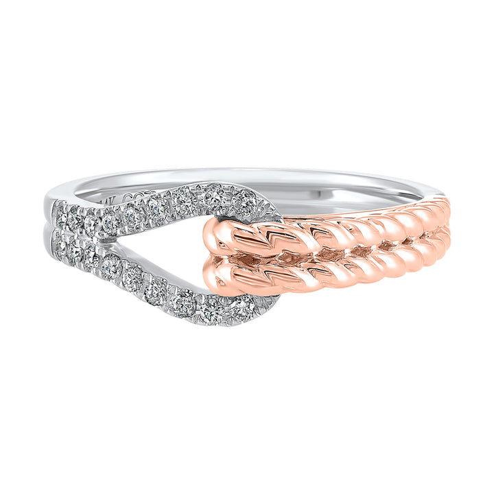 14Kt White Rose Gold Diamond 1/6Ctw Ring