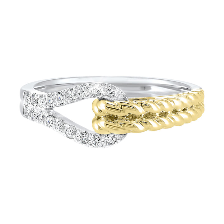 14Kt White Yellow Gold Diamond 1/6Ctw Ring