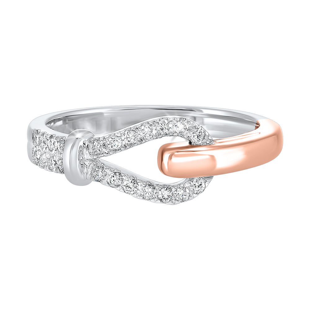 14Kt White Rose Gold Diamond 1/5Ctw Ring