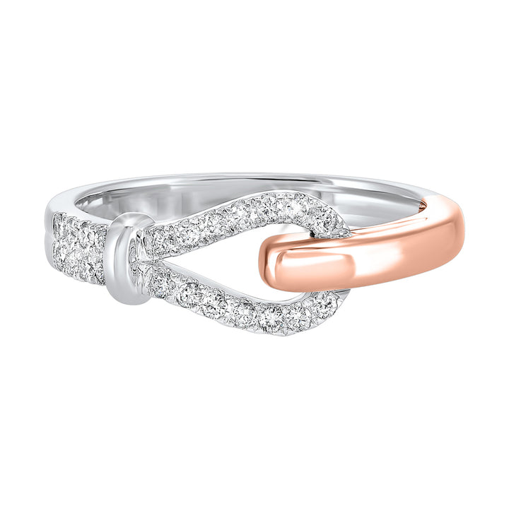 14Kt White Rose Gold Diamond 1/5Ctw Ring