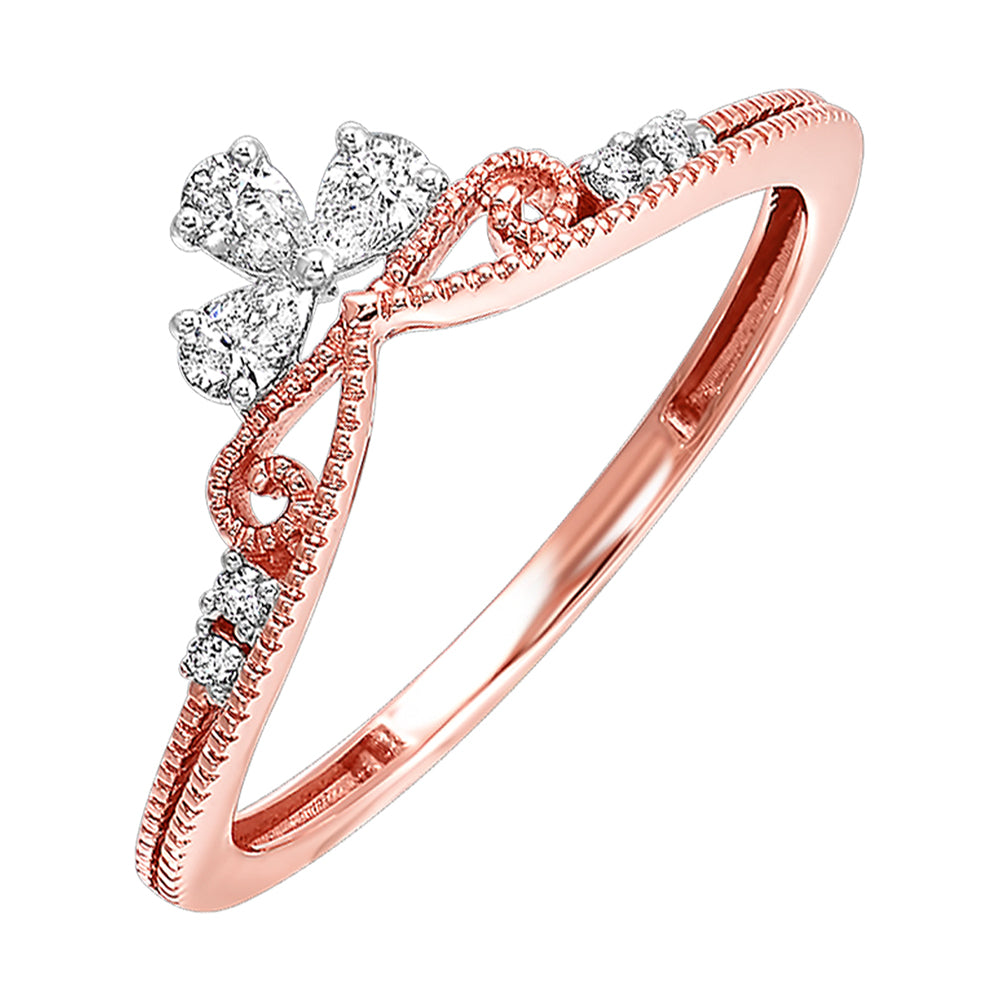 14Kt Rose Gold Diamond 1/5Ctw Ring