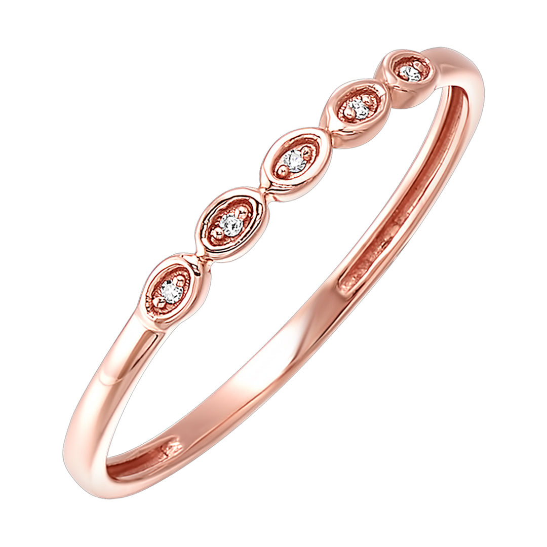 10Kt Rose Gold Diamond 1/50Ctw Ring
