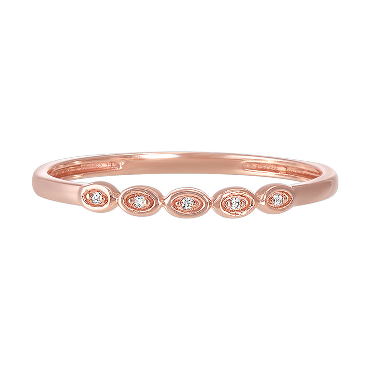 10Kt Rose Gold Diamond 1/50Ctw Ring