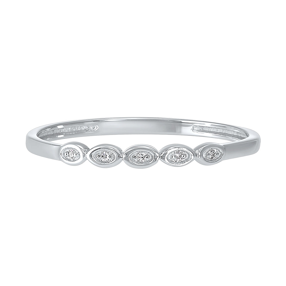 10Kt White Gold Diamond 1/50Ctw Ring