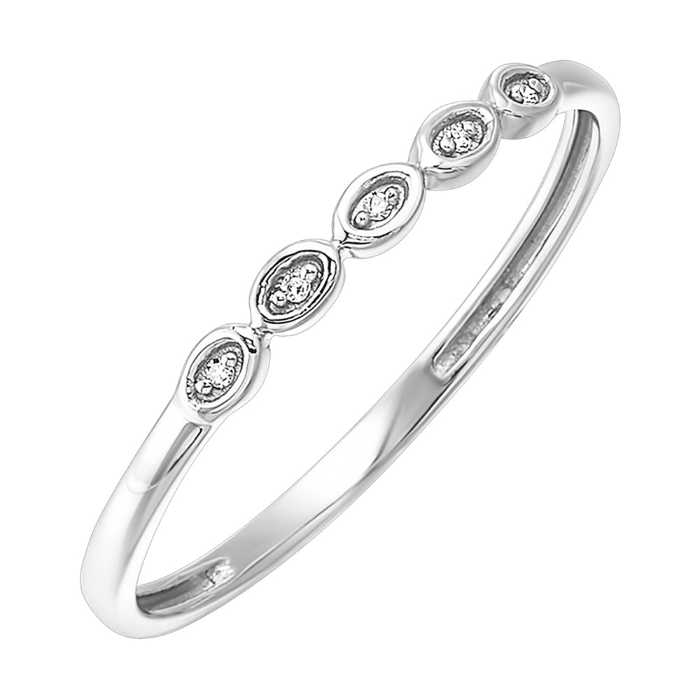 14Kt White Gold Diamond 1/50Ctw Ring