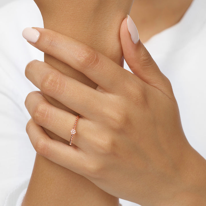 10Kt Rose Gold Diamond 1/50Ctw Ring