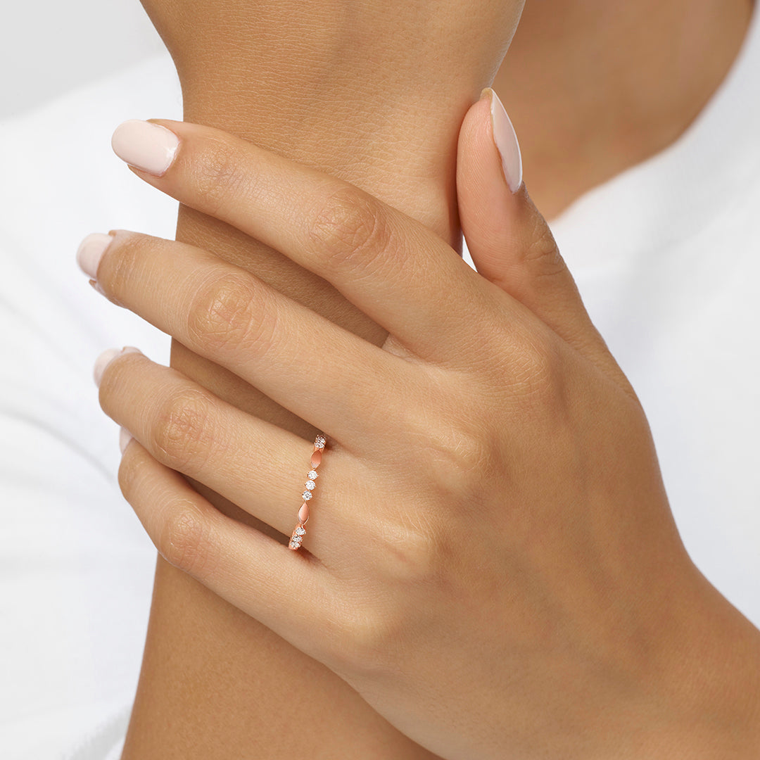10Kt Rose Gold Diamond 1/5Ctw Ring