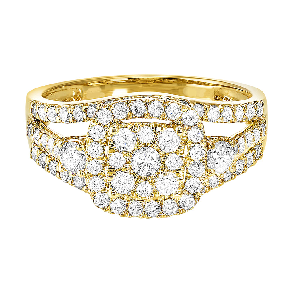 14Kt Yellow Gold Diamond 1Ctw Ring