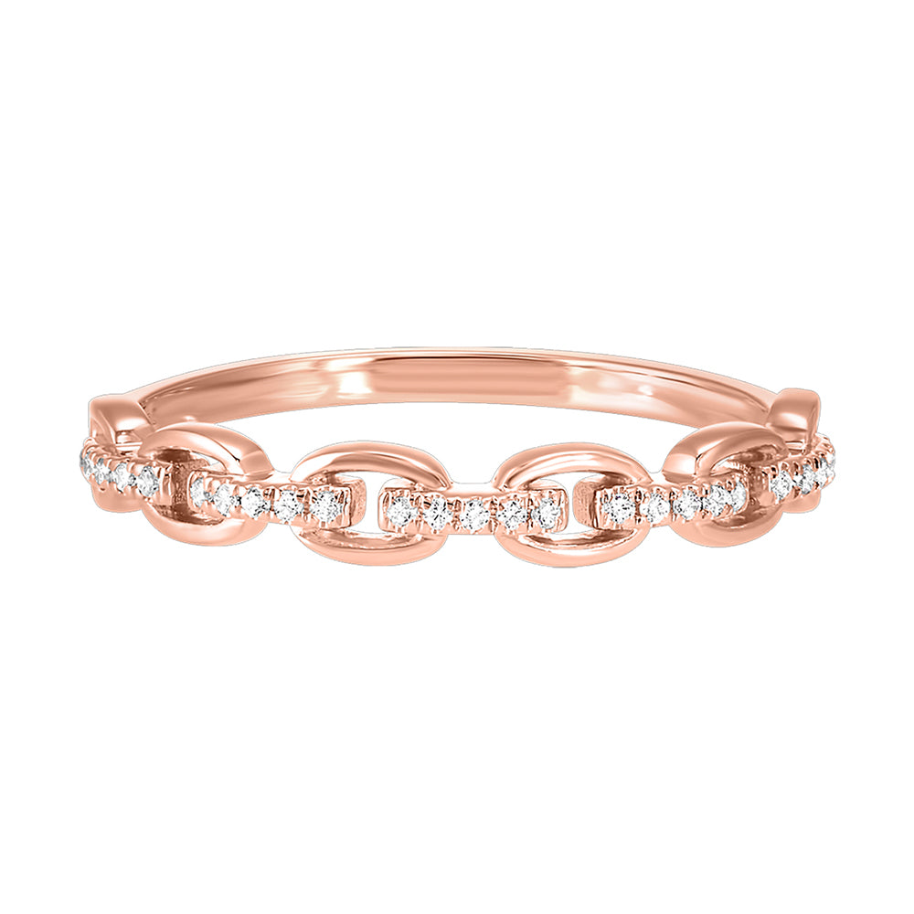 14Kt Rose Gold Diamond 1/12Ctw Ring