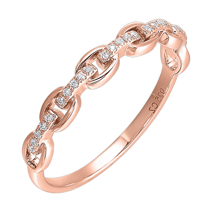 14Kt Rose Gold Diamond 1/12Ctw Ring