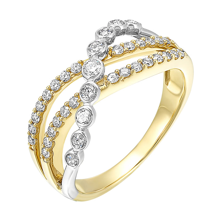 14Kt White Yellow Gold Diamond 1/2Ctw Ring