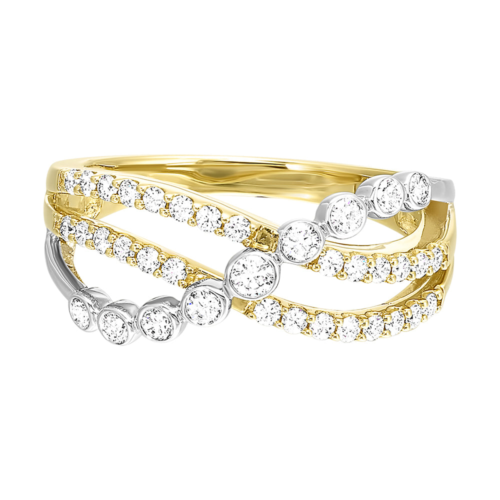 14Kt White Yellow Gold Diamond 1/2Ctw Ring