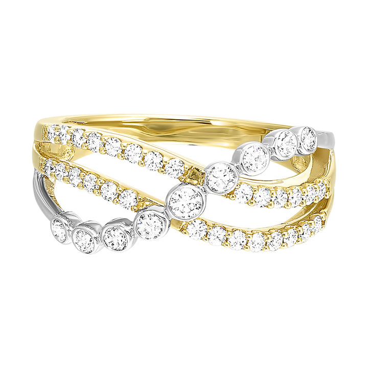 14Kt White Yellow Gold Diamond 1/2Ctw Ring