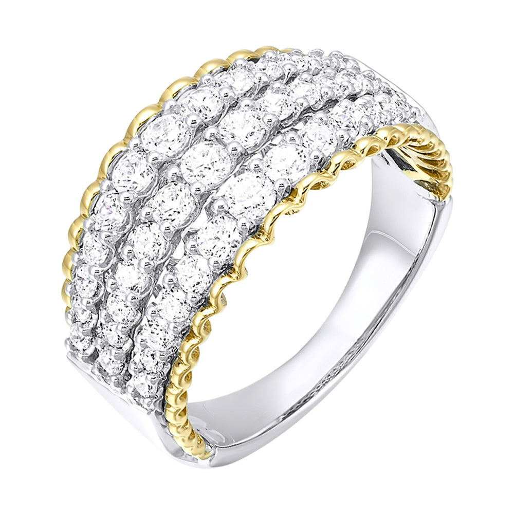 14Kt White Yellow Gold Diamond 1Ctw Ring
