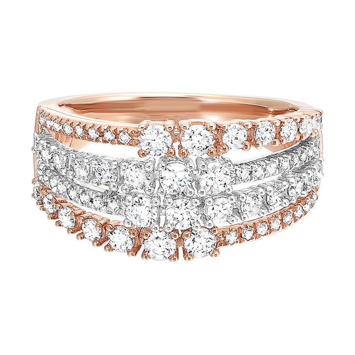 14Kt White Rose Gold Diamond 1Ctw Ring