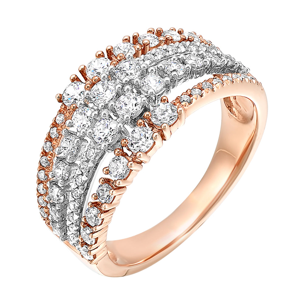 14Kt White Rose Gold Diamond 1Ctw Ring