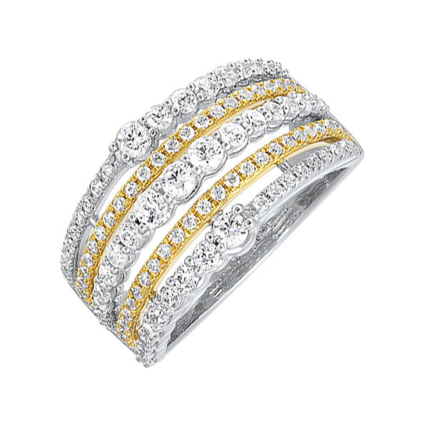 14Kt White Yellow Gold Diamond 1Ctw Ring