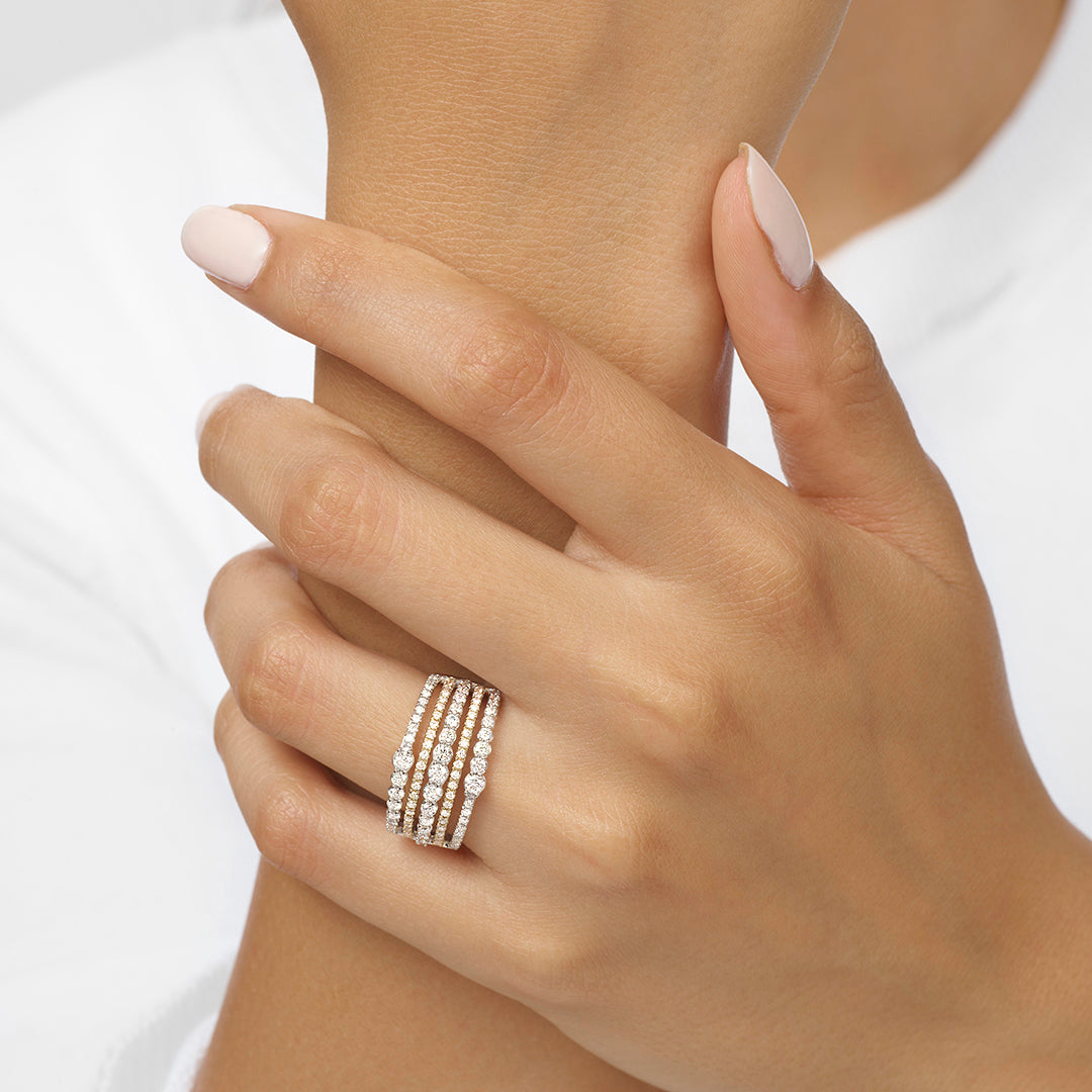 14Kt White Yellow Gold Diamond 1Ctw Ring
