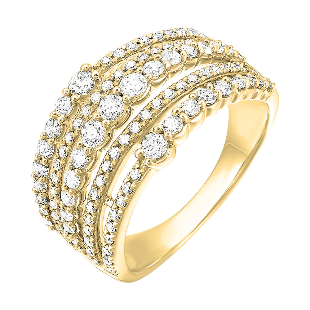 14Kt Yellow Gold Diamond 1Ctw Ring