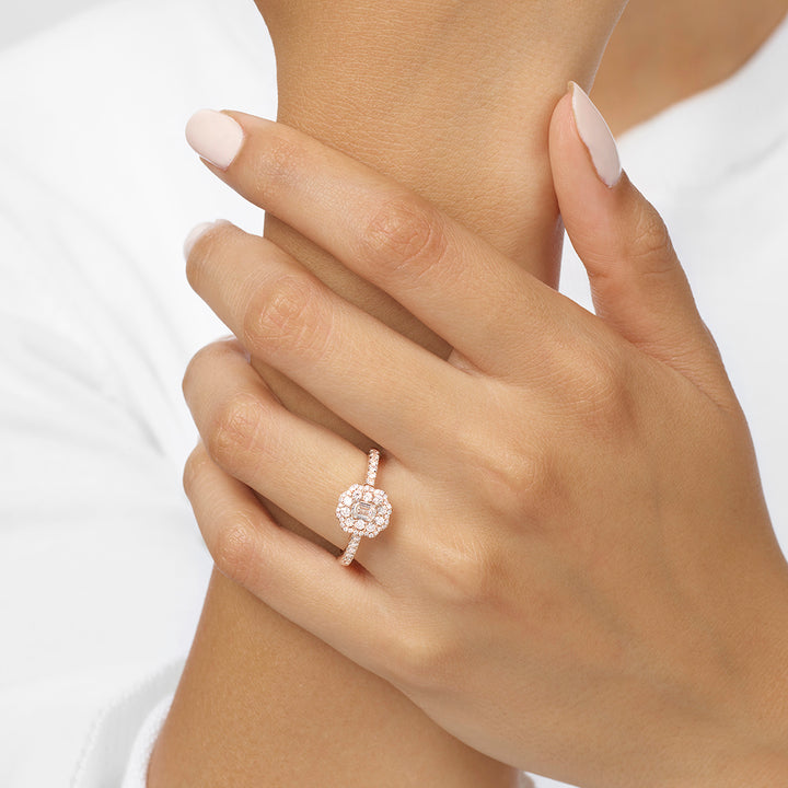 14Kt Rose Gold Diamond 3/4Ctw Ring