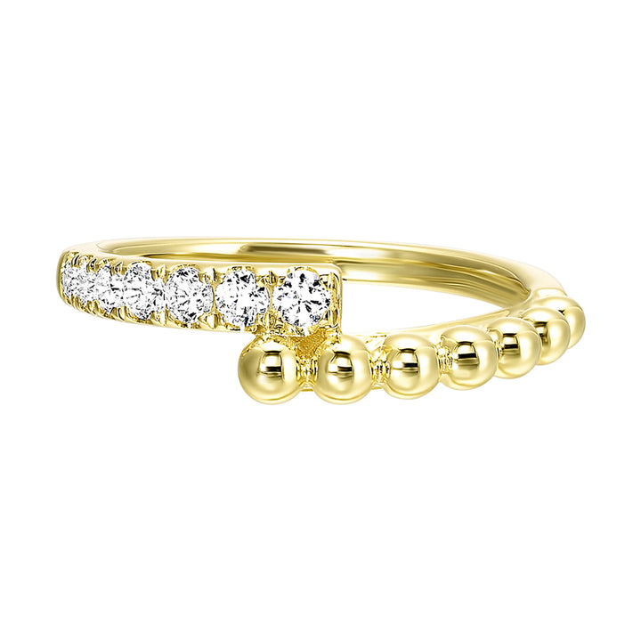 14KY diamond band,1/4CTW-refined gold finish with clean diamond detailing; great value buy for fashion cases.