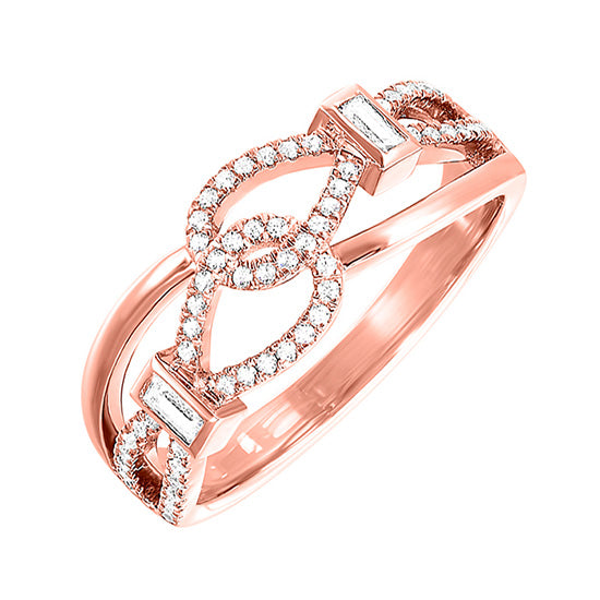 14Kt Rose Gold Diamond 1/4Ctw Ring