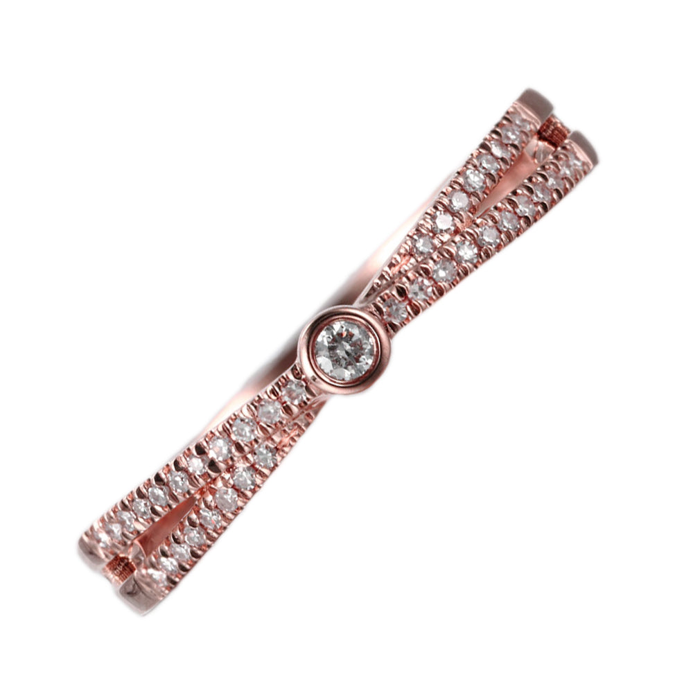 14Kt Rose Gold Diamond 1/10Ctw Ring