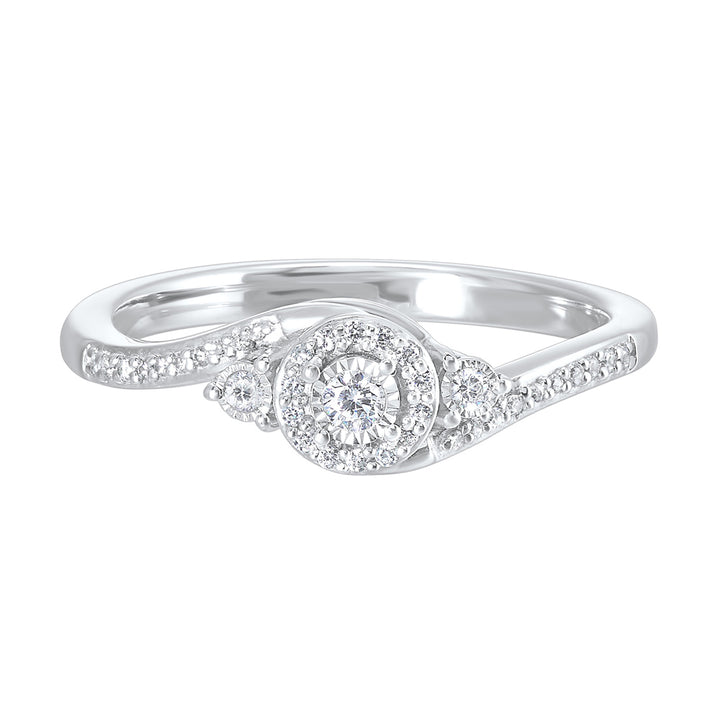 Silver Diamond 1/6Ctw Ring