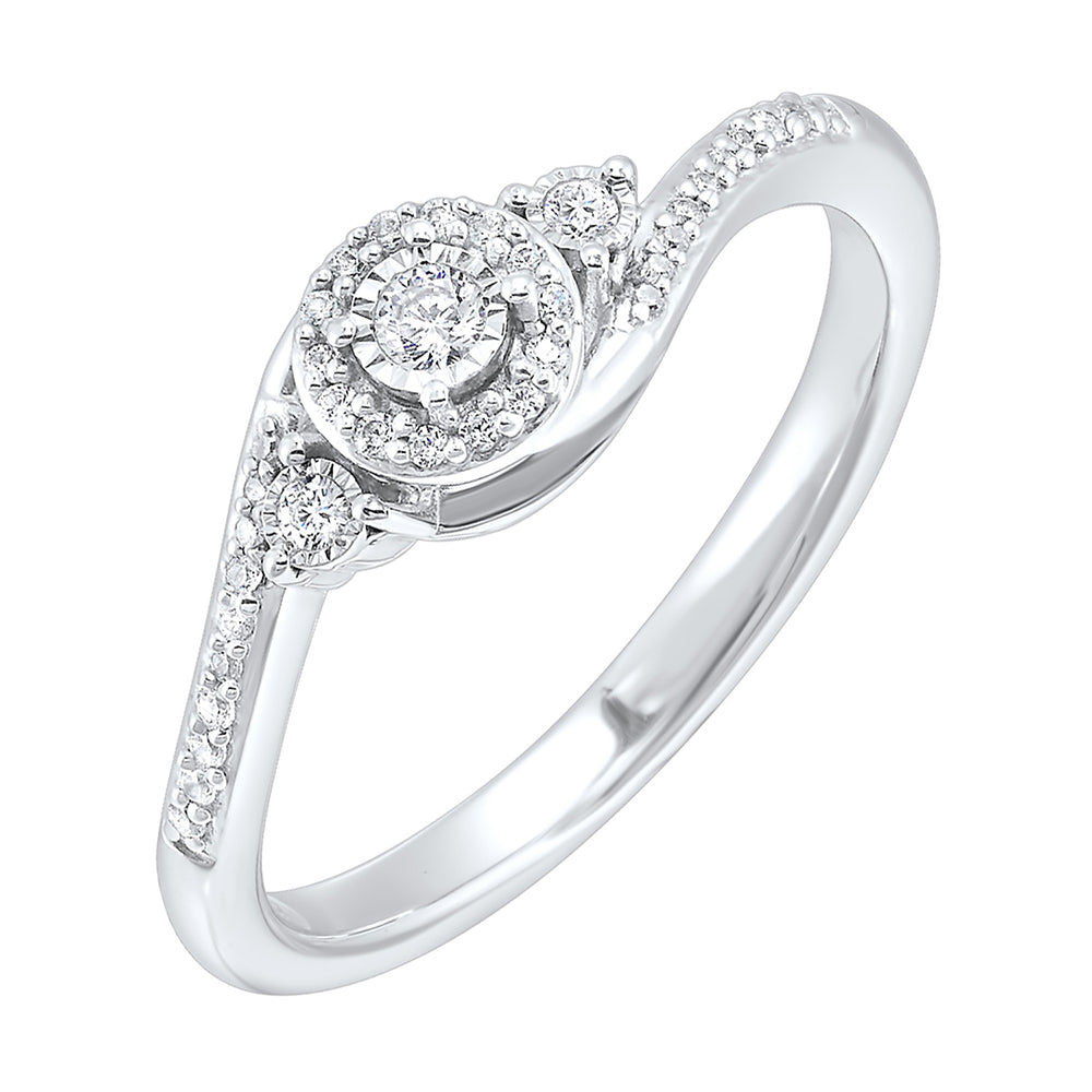 Silver Diamond 1/6Ctw Ring