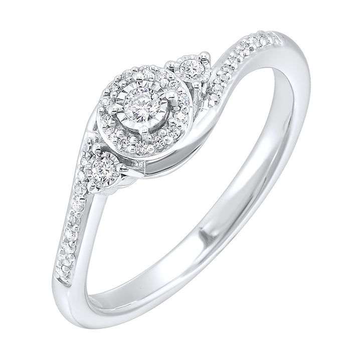 Silver Diamond 1/6Ctw Ring