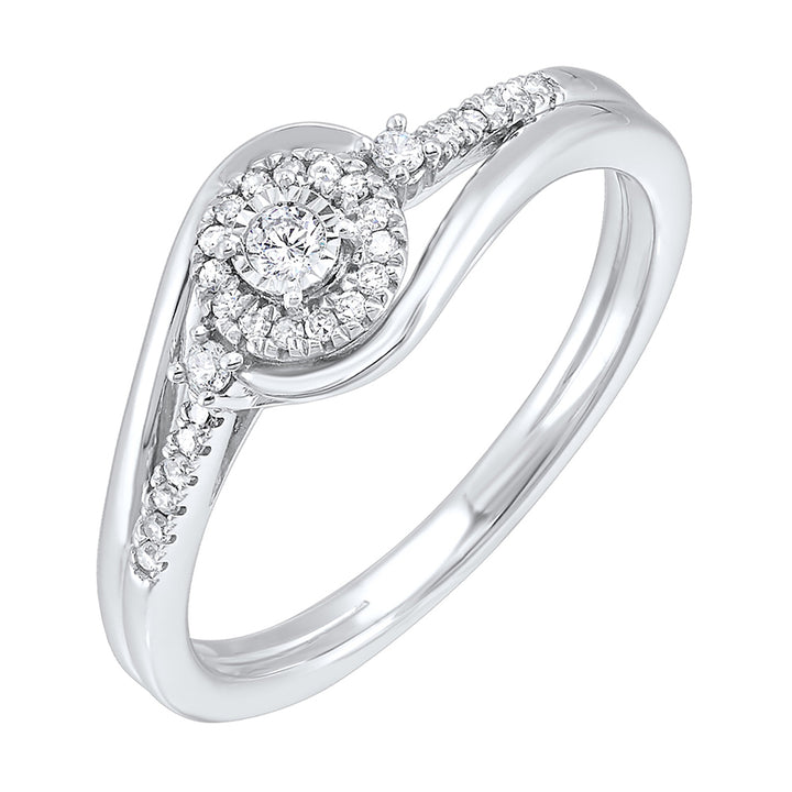 Silver Diamond 1/6Ctw Ring