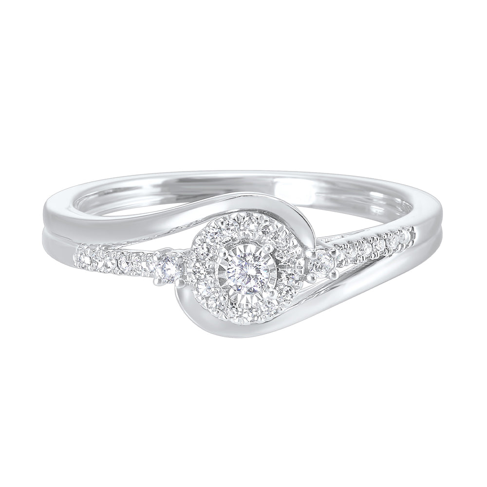 Silver Diamond 1/6Ctw Ring