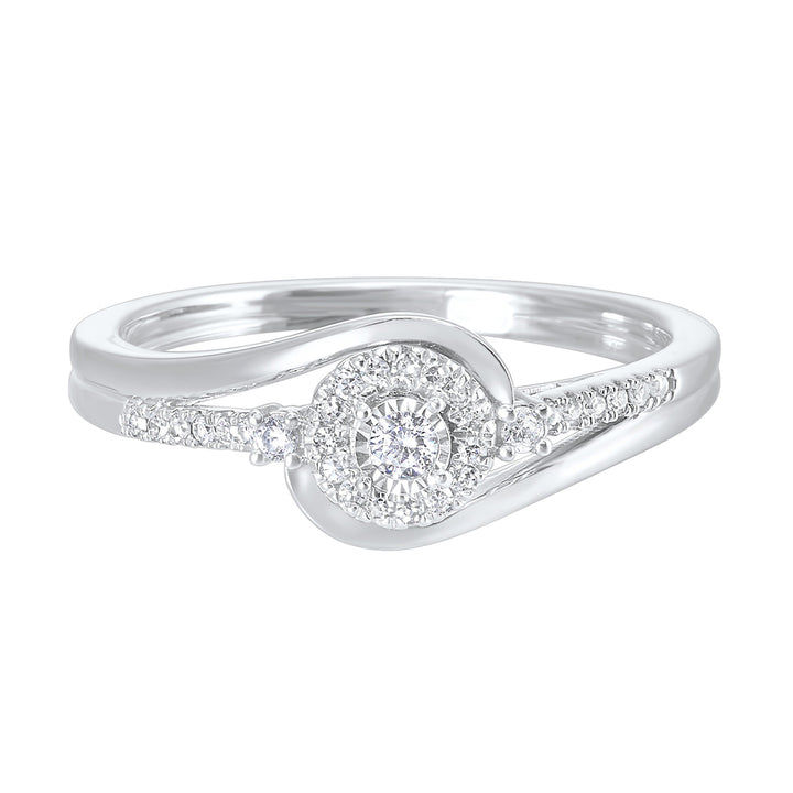 Silver Diamond 1/6Ctw Ring