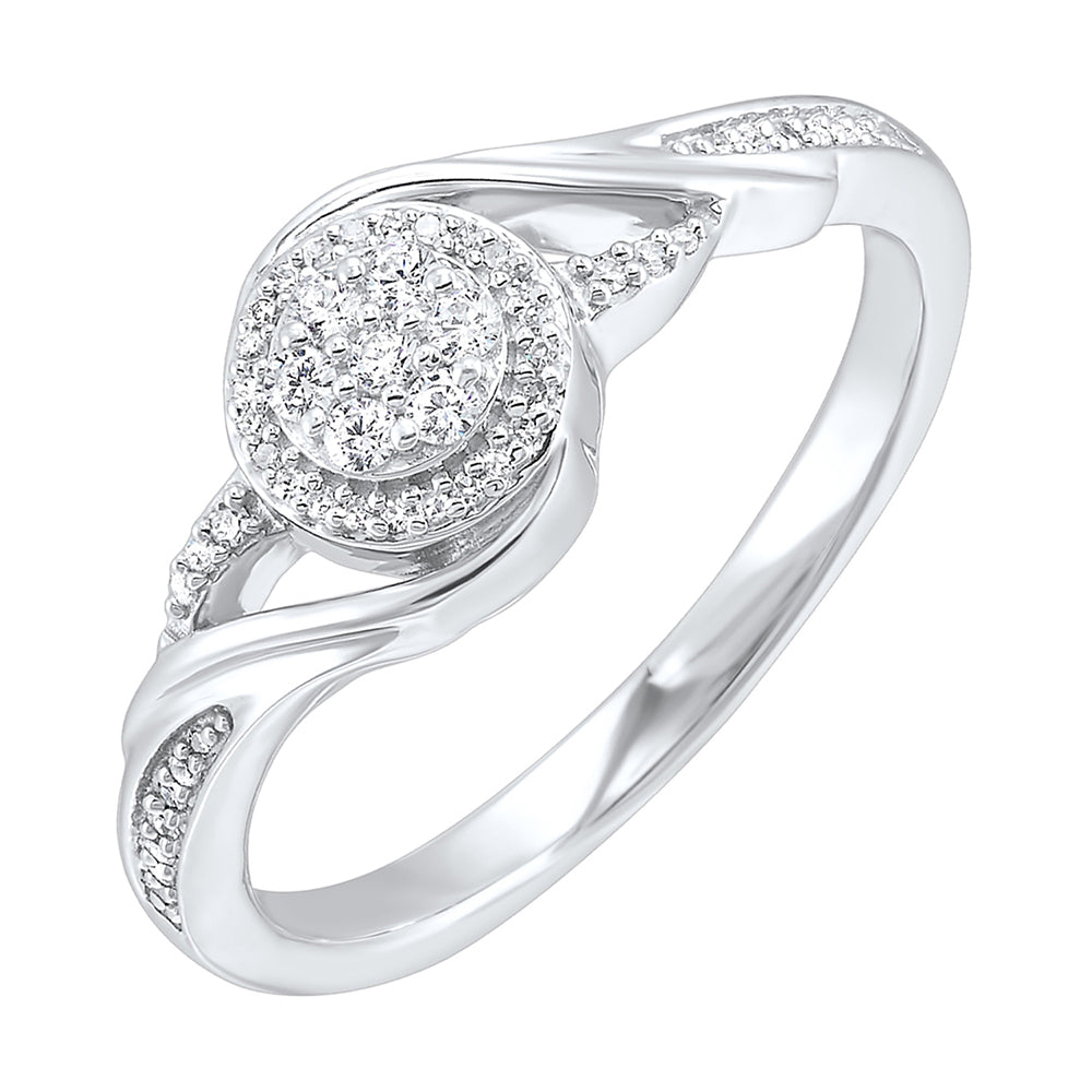 Silver Diamond 1/6Ctw Ring