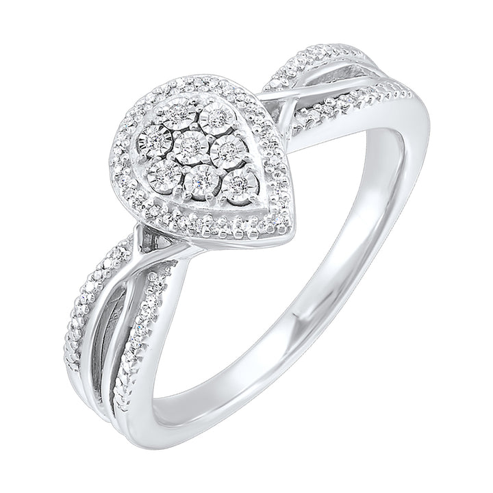 Silver Diamond 1/10Ctw Ring