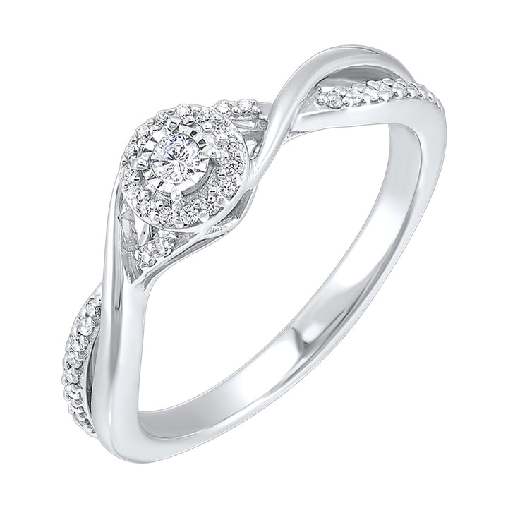 Silver Diamond 1/6Ctw Ring
