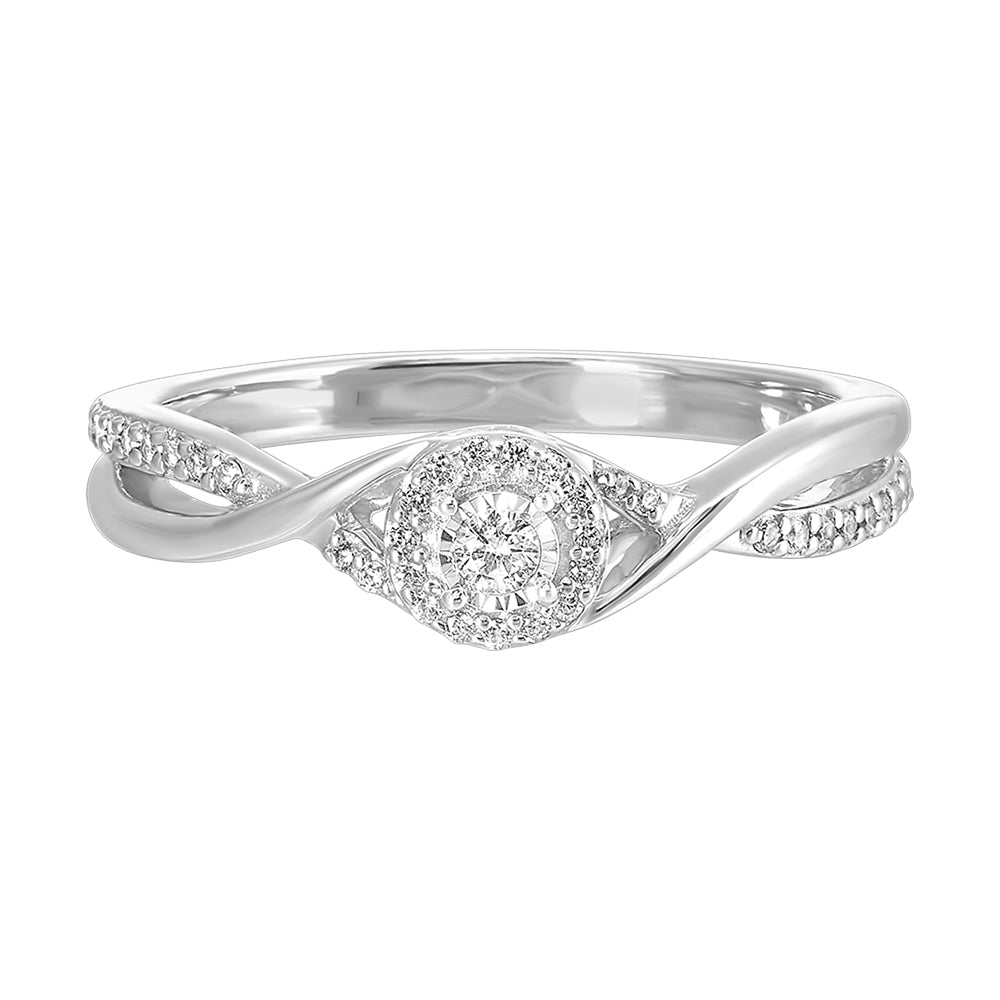 Silver Diamond 1/6Ctw Ring