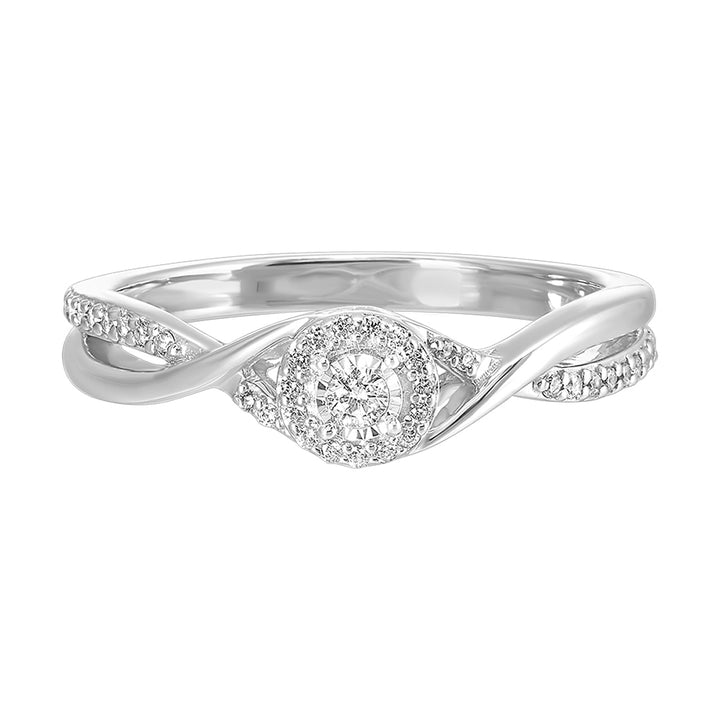 Silver Diamond 1/6Ctw Ring