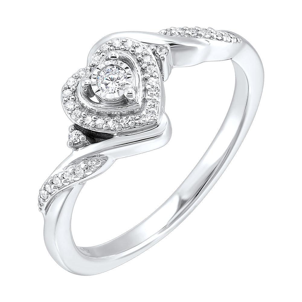 Silver Diamond 1/6Ctw Ring