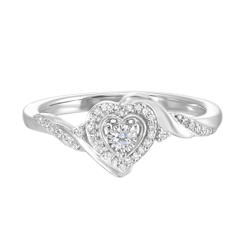 10Kt White Gold Diamond 1/6Ctw Ring